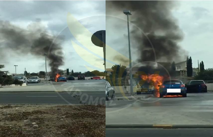 Πάφος: Στις φλόγες όχημα ενώ βρισκόταν σε χώρο στάθμευσης - ΒΙΝΤΕΟ - ΦΩΤΟ