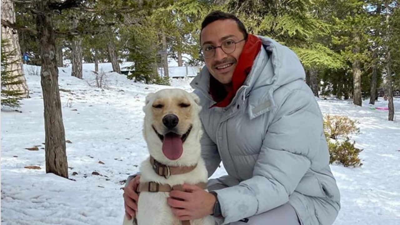 Ανδρέας Μακρής: Στα χιόνια με τον αγαπημένο του σκύλο