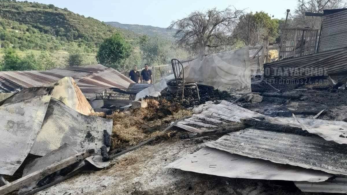 Χούλου: Πυρκαγιά έκανε στάχτη υποστατικά με ζώα
