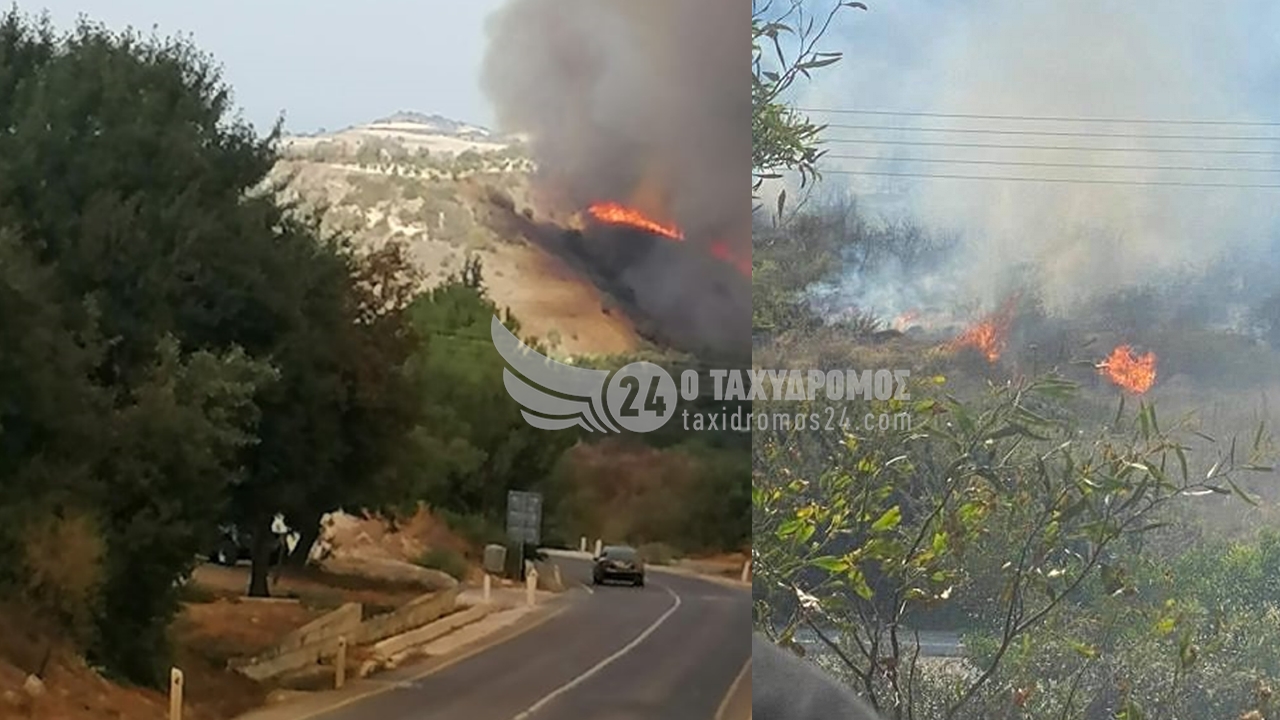 Πάφος: Φωτιά απειλεί τις κοινότητες Σίμου και Γιόλου - Φώτο