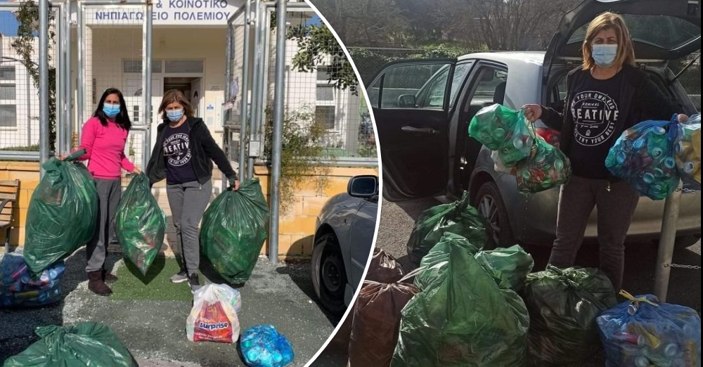 Δράση μαθητών του Νηπιαγωγείου Πολεμίου, έγινε διαλογή σκουπιδιών  και συγκέντρωσαν τηγανέλαιο
