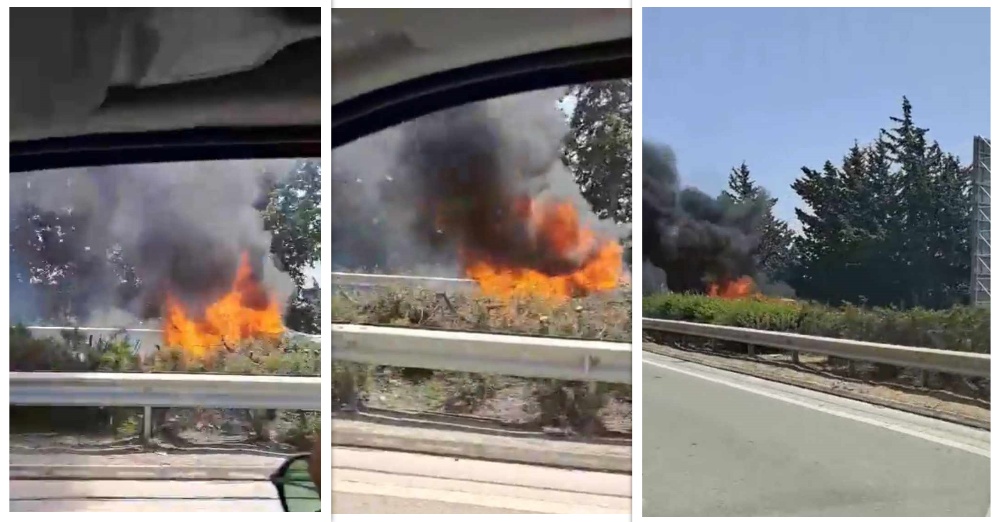 Όχημα τυλίχθηκε στις φλόγες στον αυτοκινητόδρομο Πάφου – Λεμεσού