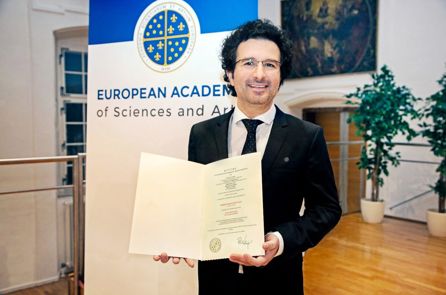 Ο Μάριος Ιωάννου Ηλία Αντικοσμήτορας στην Ευρωπαϊκή Ακαδημία Επιστημών και Τεχνών