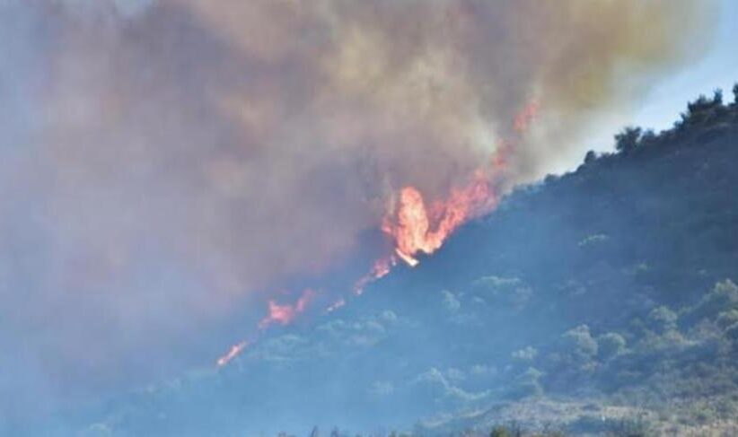 Σε χαράδρα η φωτιά μεταξύ Κοίλης-Στρουμπιού, δύσκολη προσέγγιση από επίγειες δυνάμεις