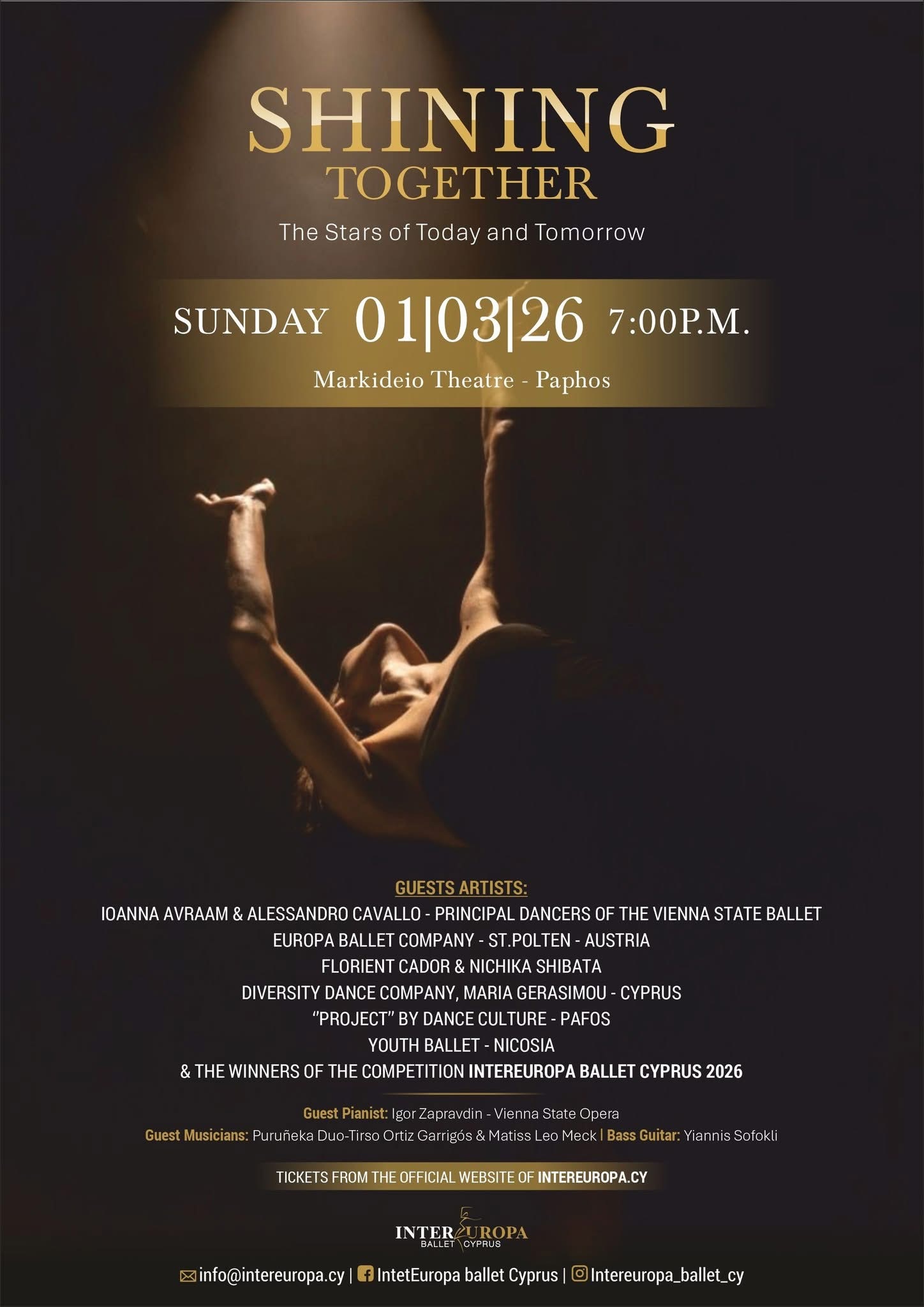 Το InterEuropa Ballet Cyprus κορυφώνεται με ένα λαμπρό Gala “Shining Together – The Stars of Today & Tomorrow”, αφιερωμένο στην τέχνη και το μέλλον του χορού.