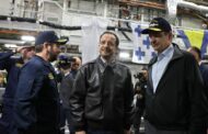 Στην Φρεγάτα Κίμων του Ελληνικού Πολεμικού Ναυτικού ο ΠτΔ και ο 'Ελληνας πρωθυπουργός