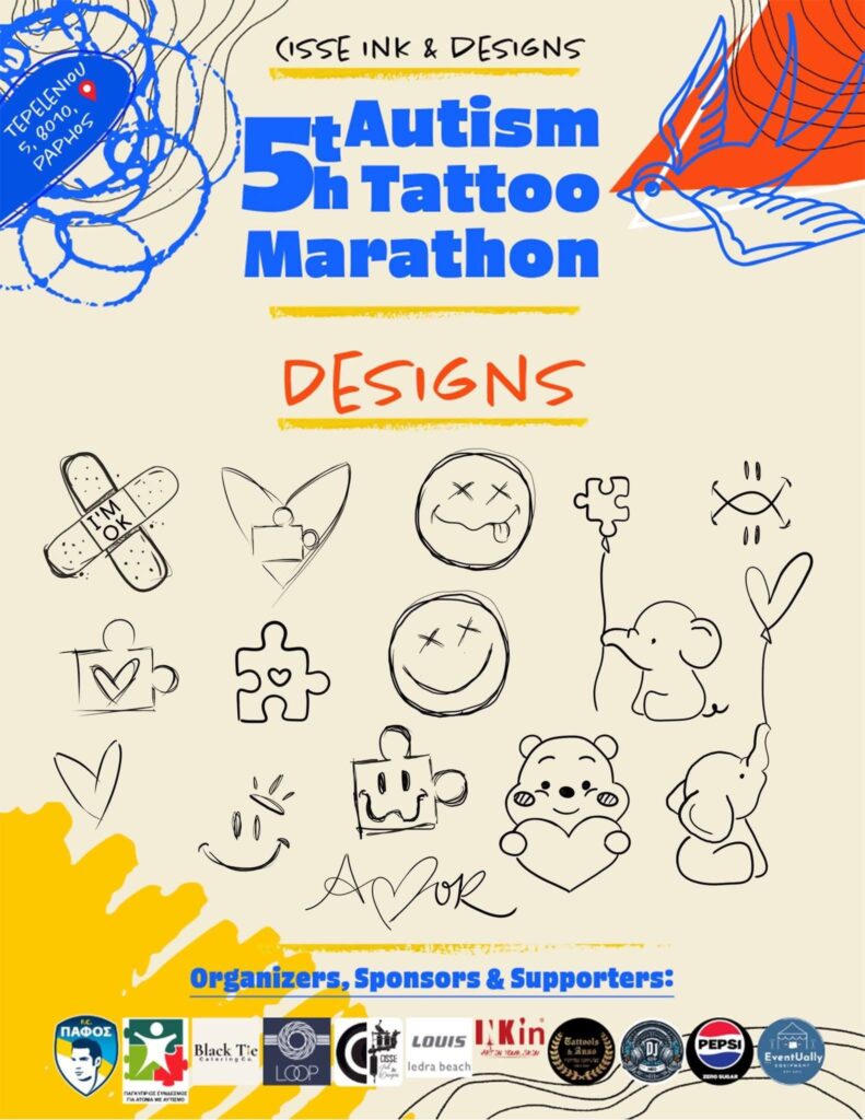 &laquo;Tattoo for Autism&raquo; &sigma;&tau;&eta;&nu; &Pi;ά&phi;&omicron;: &Phi;&iota;&lambda;&alpha;&nu;&theta;&rho;&omega;&pi;&iota;&kappa;ό marathon tattoo &gamma;&iota;&alpha; &sigma;&tau;ή&rho;&iota;&xi;&eta; &tau;&omicron;&upsilon; &Kappa;έ&nu;&tau;&rho;&omicron;&upsilon; &Pi;&alpha;&rho;έ&mu;&beta;&alpha;&sigma;&eta;&sigmaf; &Alpha;&upsilon;&tau;&iota;&sigma;&mu;&omicron;ύ